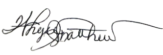 A close-up of a signature Description automatically generated